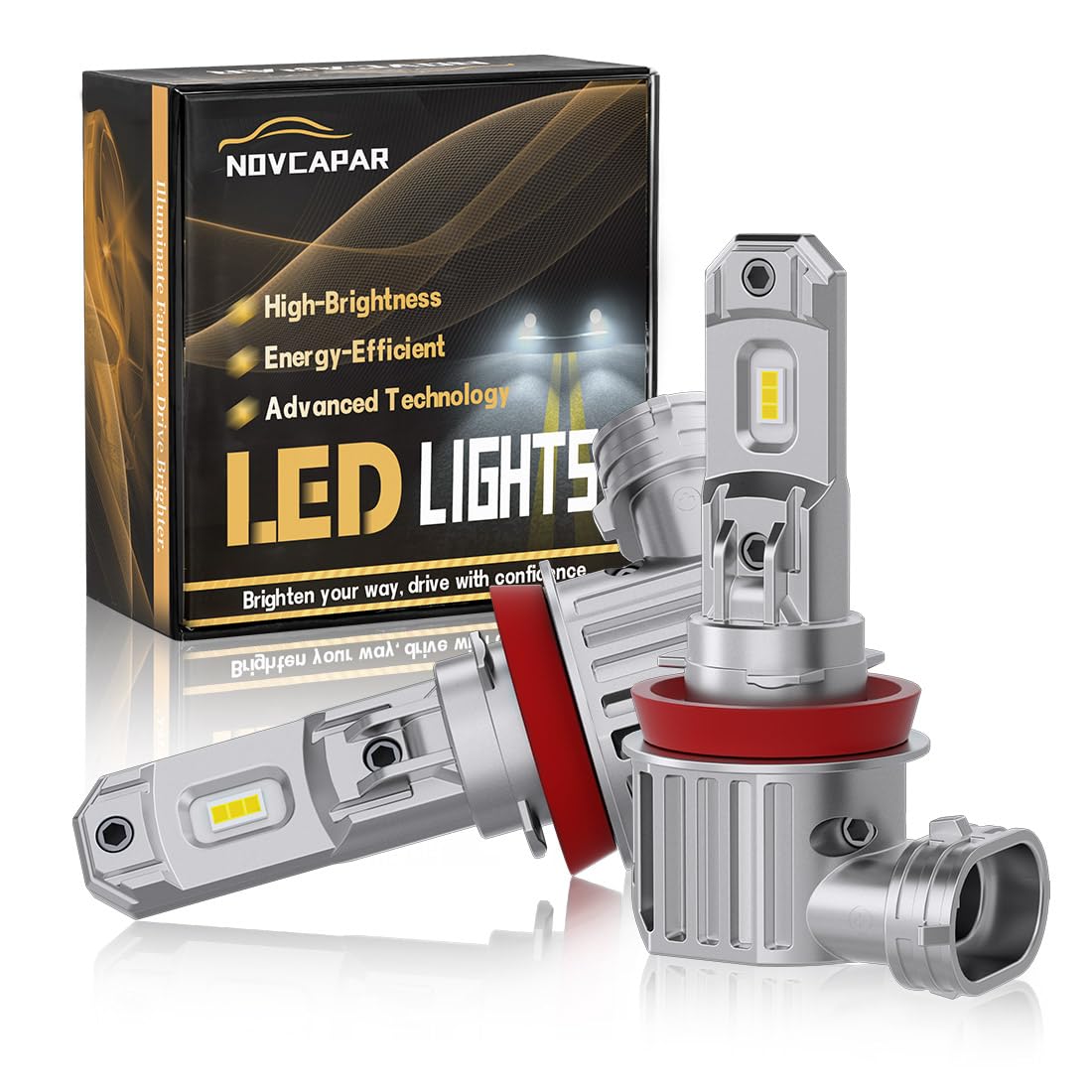 H11 LED Bulbs 30000LM 1000% Brightness - Cool White 6500K Mini Size Plug & Play Canbus Ready Hi/Low Beam H8 H11 H16 LED Fog Lights (Pack of 2) - Perfect for Car Headlight Replacement & Night Driving Visibility