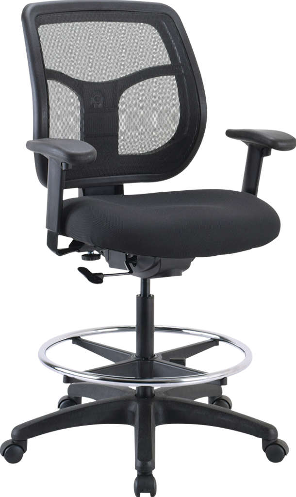 Eurotech Apollo Black Mesh Drafting Chair DFT9800 - Adjustable Height Ergonomic Office Chair for Architects, Designers & Artists - Perfect for Drafting Tables, Home Office & Studio Workspaces