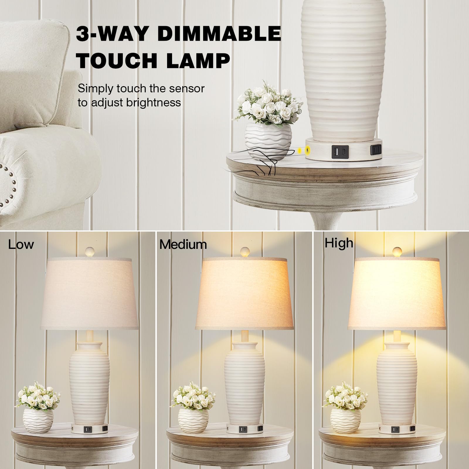 Farmhouse Table Lamps Set of 2 - 25