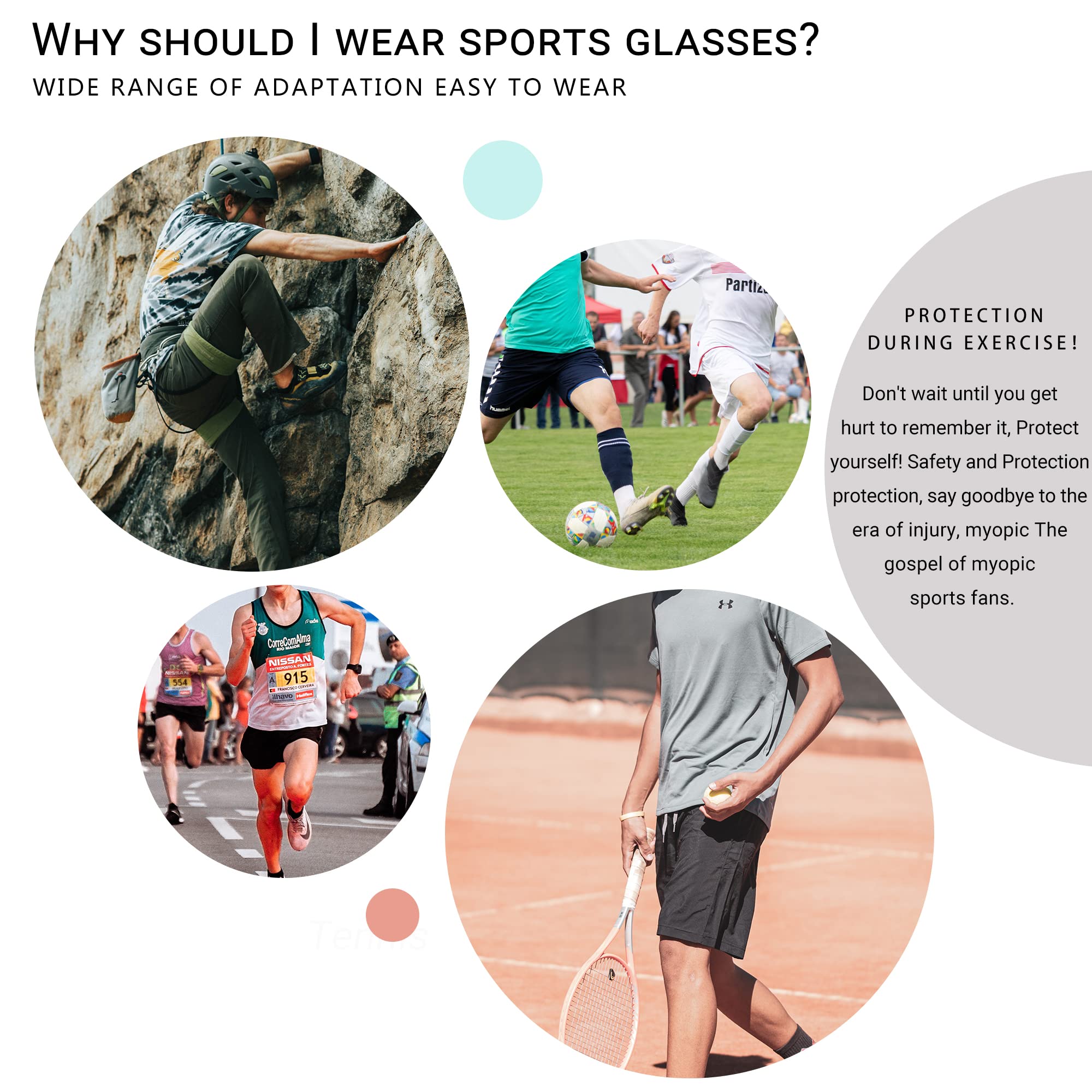 Best Sports Goggles for Football & Soccer - Adjustable Safety Glasses with Interchangeable Temples for Men & Youth - Perfect for Training, Games & Outdoor Activities