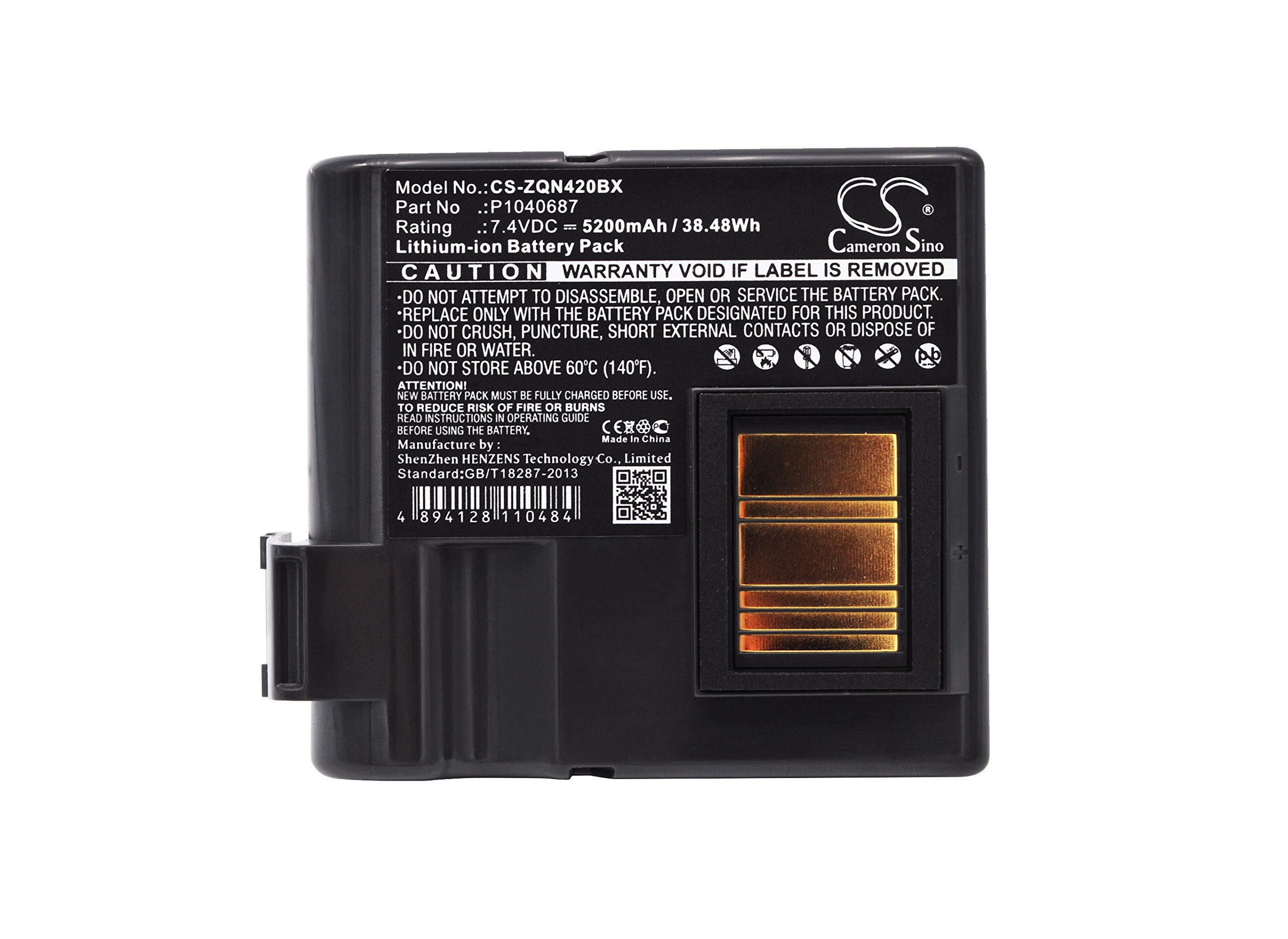 BWXY 5200mAh Replacement Battery for Zebra BTRY-MPP-68MA1-01, P1040687, P1050667-016 QLN420, ZQ630 - Compatible with Zebra Printers & Mobile Computers for Warehouse, Retail, and Logistics Use
