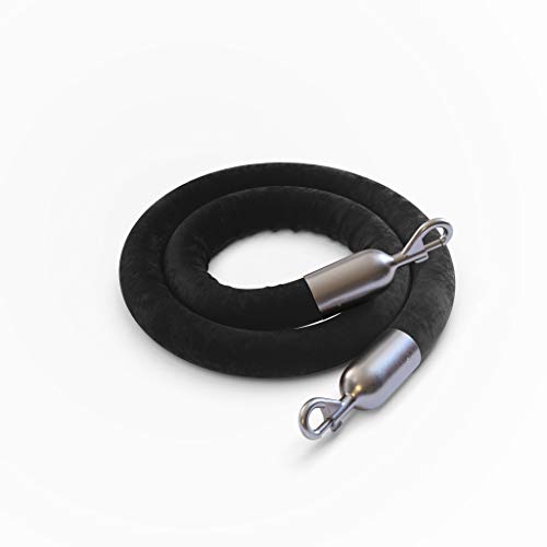 Black Rope With Satin Stainless Steel Snap Ends