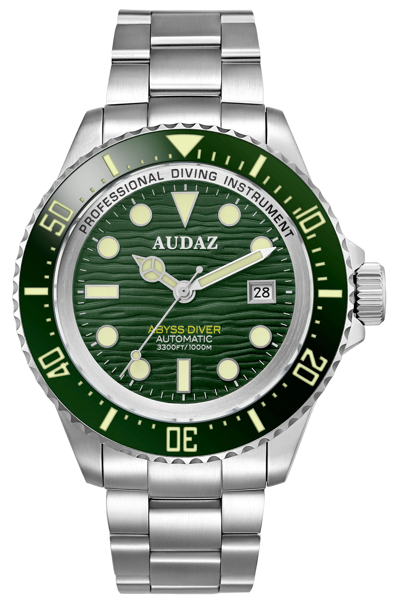 Audaz Abyss Diver ADZ 3010 08 Professional Dive Watch - 300M Waterproof, Stainless Steel, Luminous Hands for Scuba Diving, Snorkeling & Water Sports