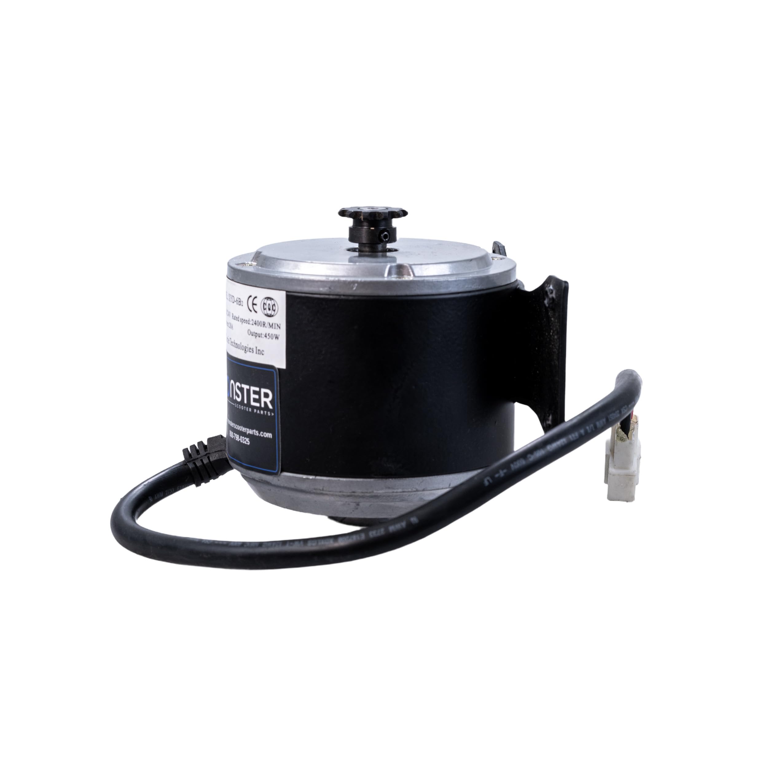 AlveyTech 24V 450W XYD-6B2 DC Earth Magnet Electric Motor with 11T #25 Chain Sprocket - Compatible with Currie eZip E-450 Electric Scooter - Perfect for Scooter Upgrades, DIY Projects & Electric Vehicle Conversions