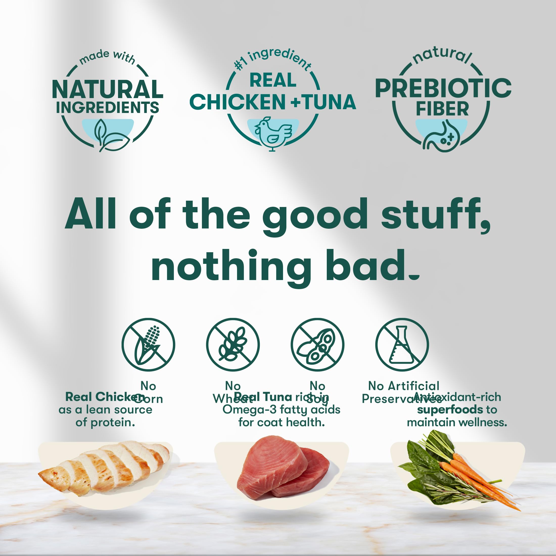 **Jinx Homemade Natural Wet Dog Food & Meal Topper - Chicken & Tuna Recipe with Bone Broth & Biotin - Grain-Free, No Fillers - for Adult & Senior Dogs - 9 oz Pouches (12-Pack) - Perfect for Topping Kibble or Mixing into Meals**