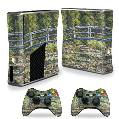 Premium Carbon Fiber Skin for Xbox 360 S Console - White Water Lilies Design | Protective & Durable Textured Finish | Easy to Apply & Remove | Made in USA | Perfect for Gaming Setups & Home Decor