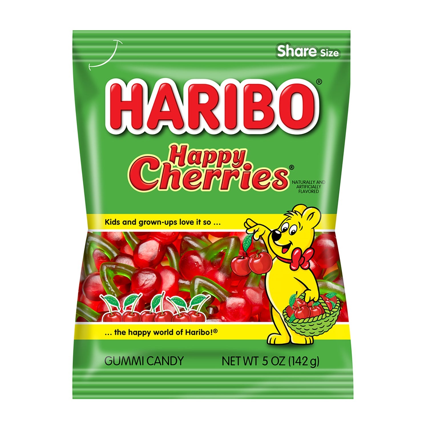 Haribo Happy Cherries Gummy Candy - 5oz Bags (Pack of 12) | Bulk Sour Gummi Bears for Parties, Snacks & Office Treats