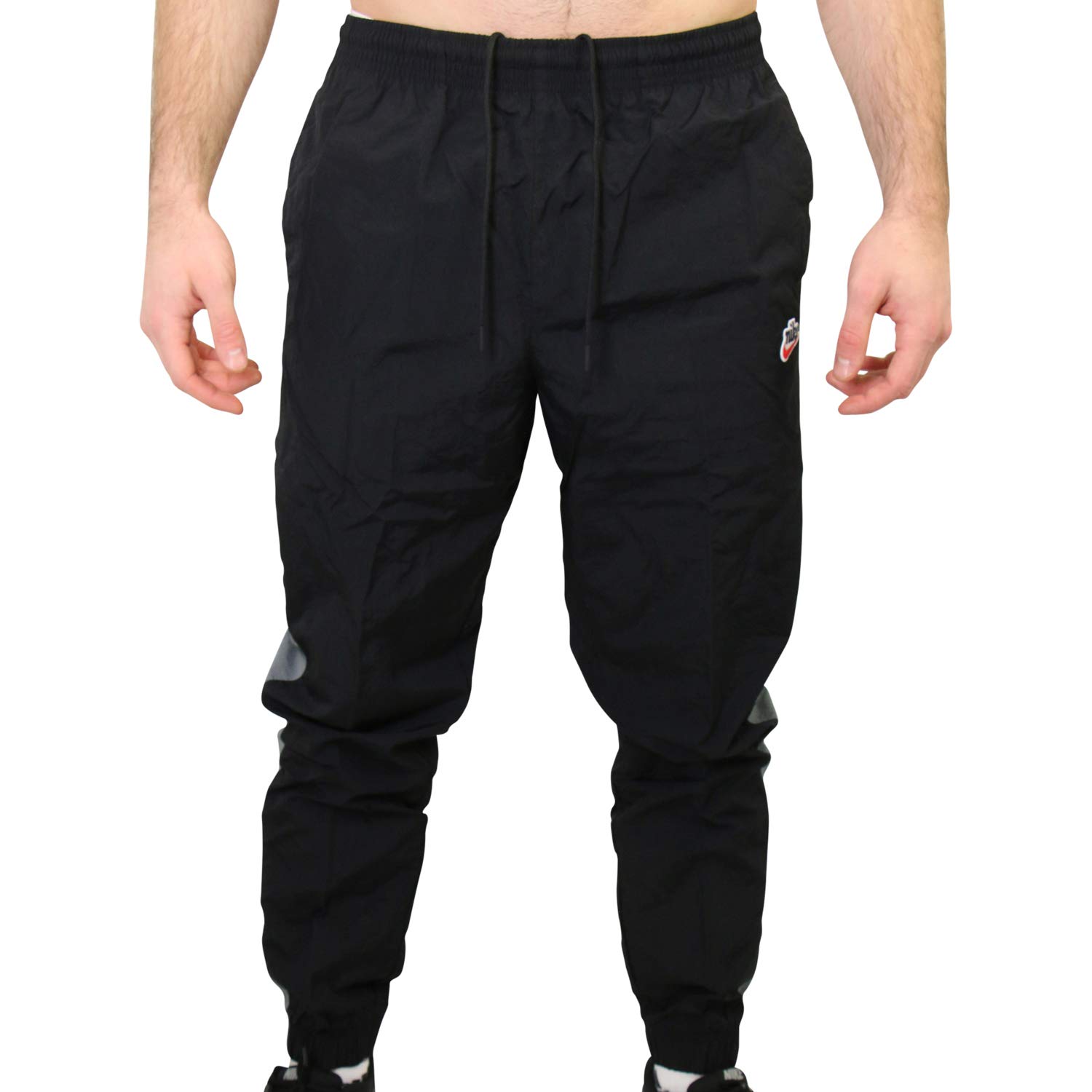 Nike Sportswear Black Heritage Woven Joggers Pants for Men - Comfortable Athletic Running, Gym Workout & Casual Wear