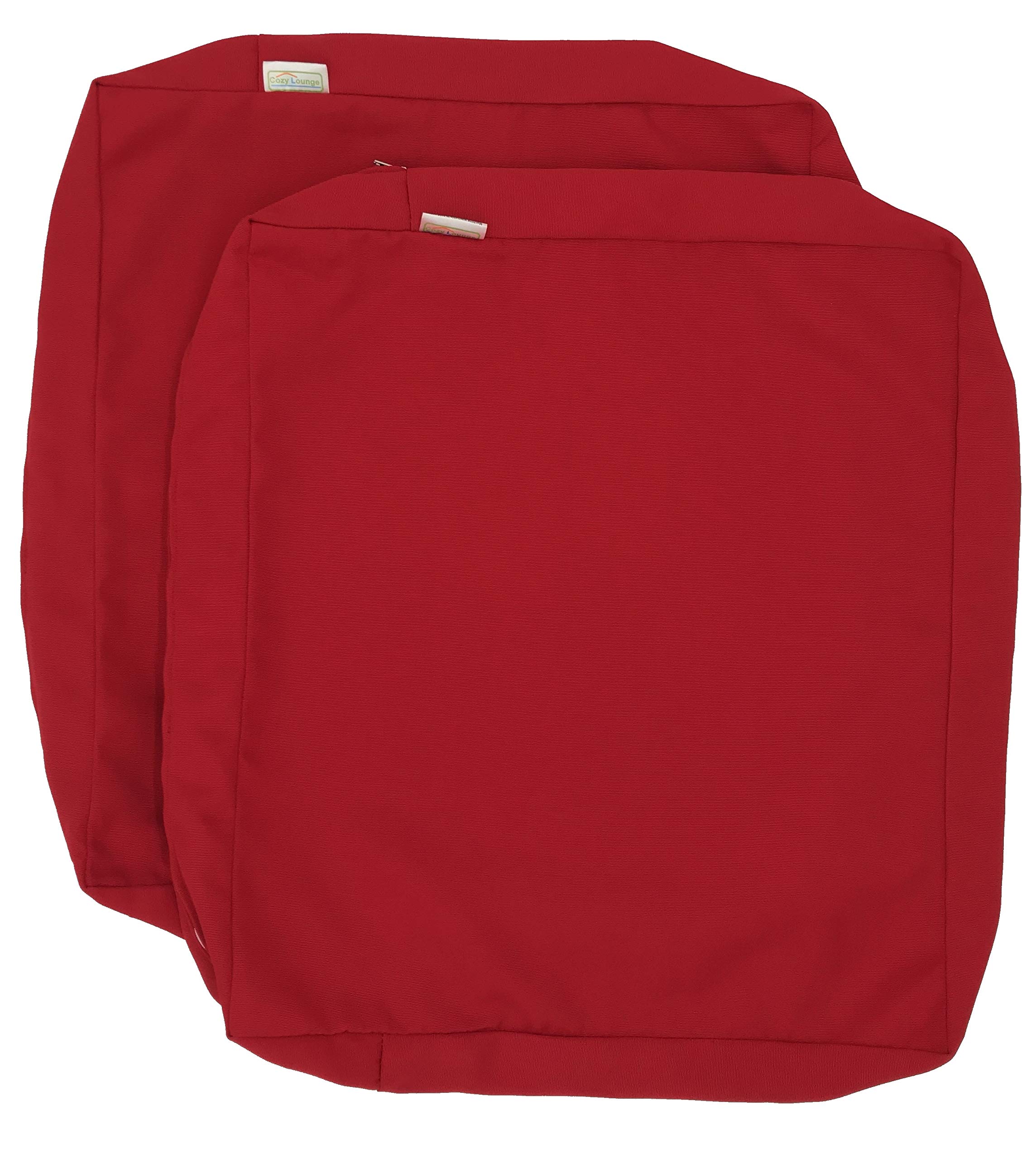 Waterproof UV-Resistant Patio Chair Cushion Covers - Indoor/Outdoor Use - Lava Red (Set of 2, 22x20x4 Inches) - Perfect for Poolside Lounging, Garden Furniture & Deck Chairs