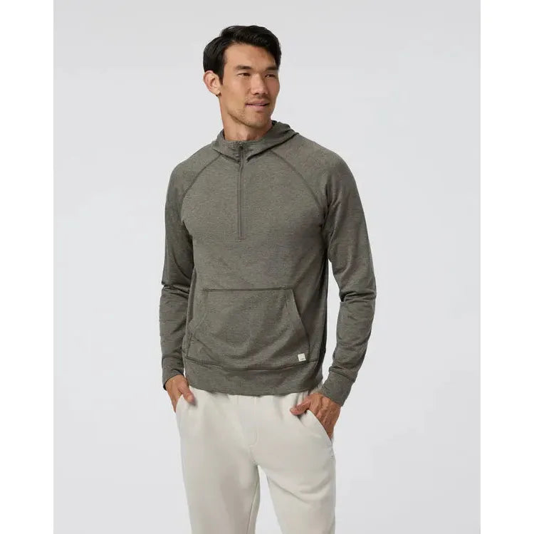 Vuori Men's Ponto Performance Half Zip Hoodie - Lightweight Athletic Pullover for Running & Gym - Breathable Workout Jacket for Men's Active Lifestyle