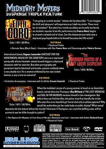 Midnight Suspense Movies: Volume 13 (The Fifth Cord / Forbidden Photos / The Pyjama Girl Case) - Classic Italian Giallo Thrillers for Movie Nights & Horror Film Collections