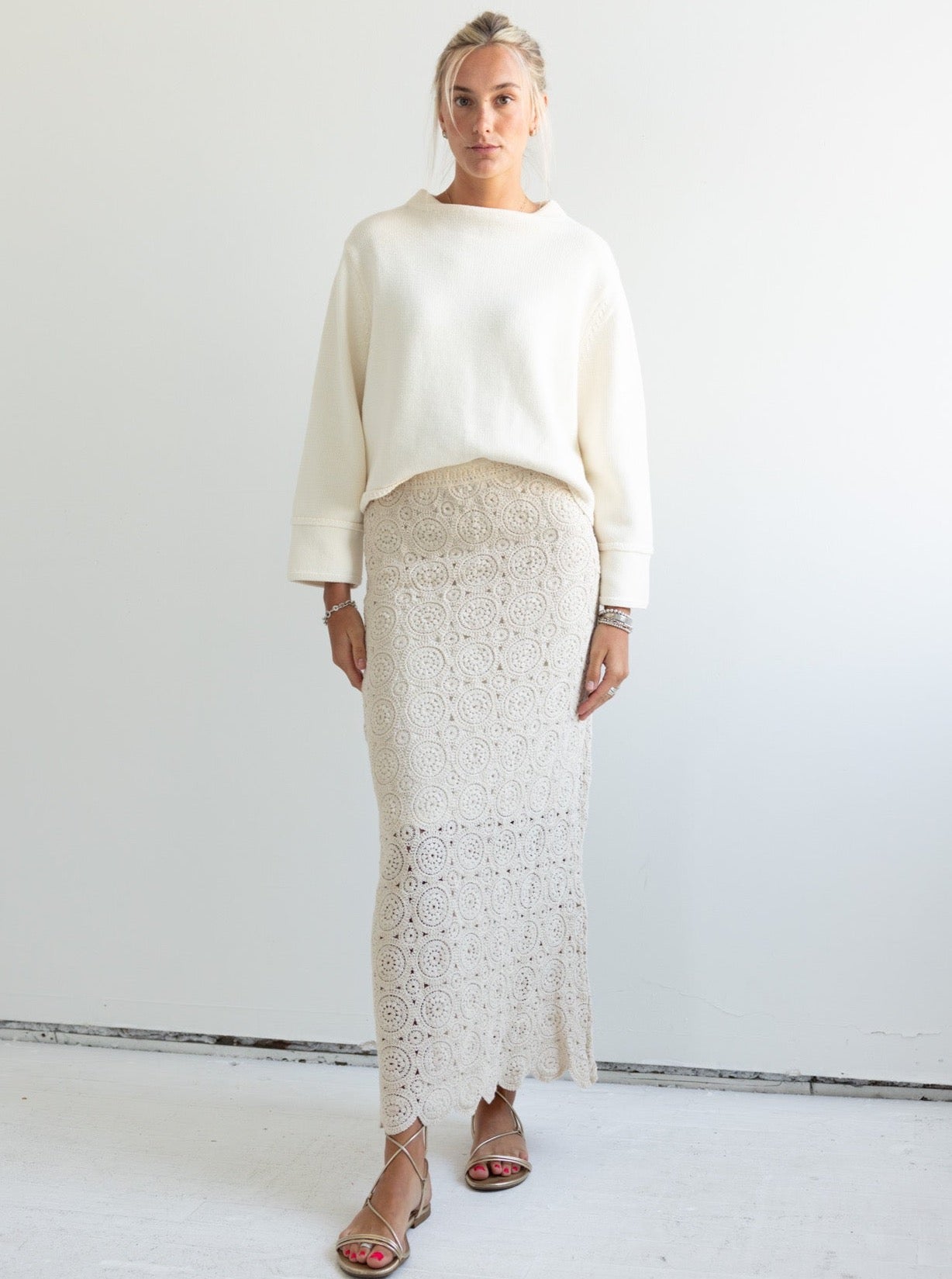 Alyssa Women's Crochet Skirt - Boho Lace Summer Skirt for Beach, Vacation & Festival | Flowy Bohemian Skirt with Elastic Waist | Perfect for Outdoor Parties & Date Nights