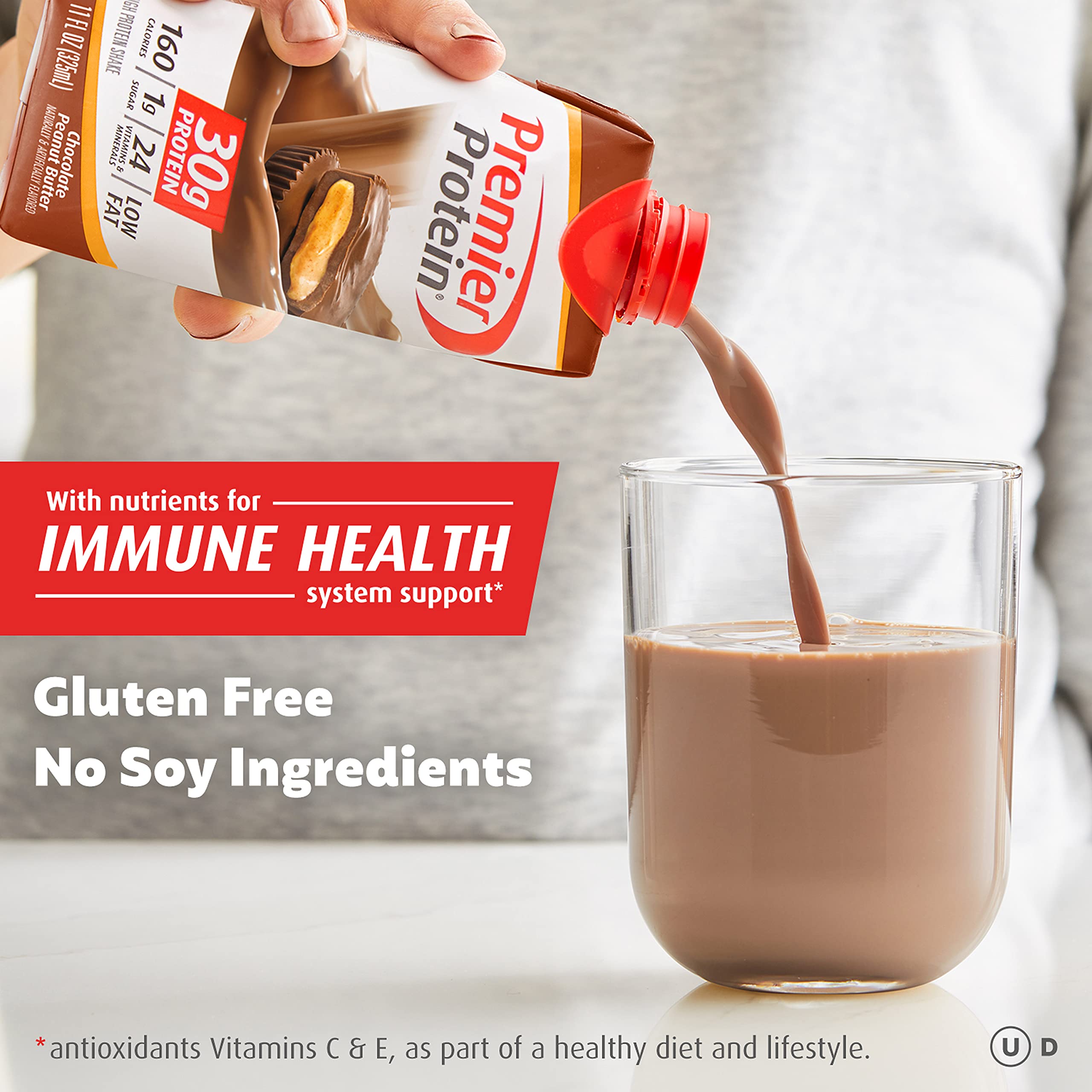 Premier Protein Shake - Chocolate Peanut Butter Flavor, 30g High Protein, 11 Fl Oz (Pack of 4) | Post-Workout Recovery, Meal Replacement & On-the-Go Nutrition