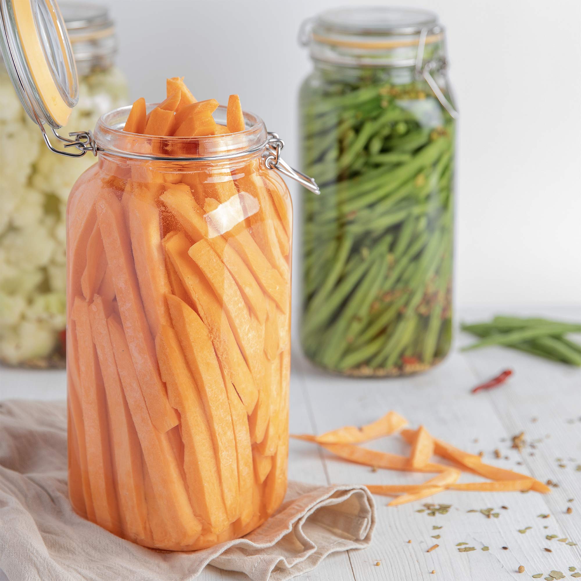 Galashield 67 oz Glass Jars with Airtight Lids - Leak Proof Food Storage Containers, Kitchen Canisters for Flour, Sugar, Coffee, Dry Goods - Perfect for Pantry Organization & Meal Prep