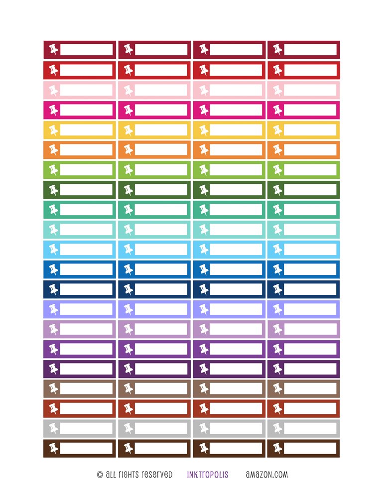 Rainbow Pushpin Stickers - Monthly Planner Stickers & Labels for Erin Condren Vertical Life Planner - Perfect for Bullet Journaling, Office Organization & School Planning