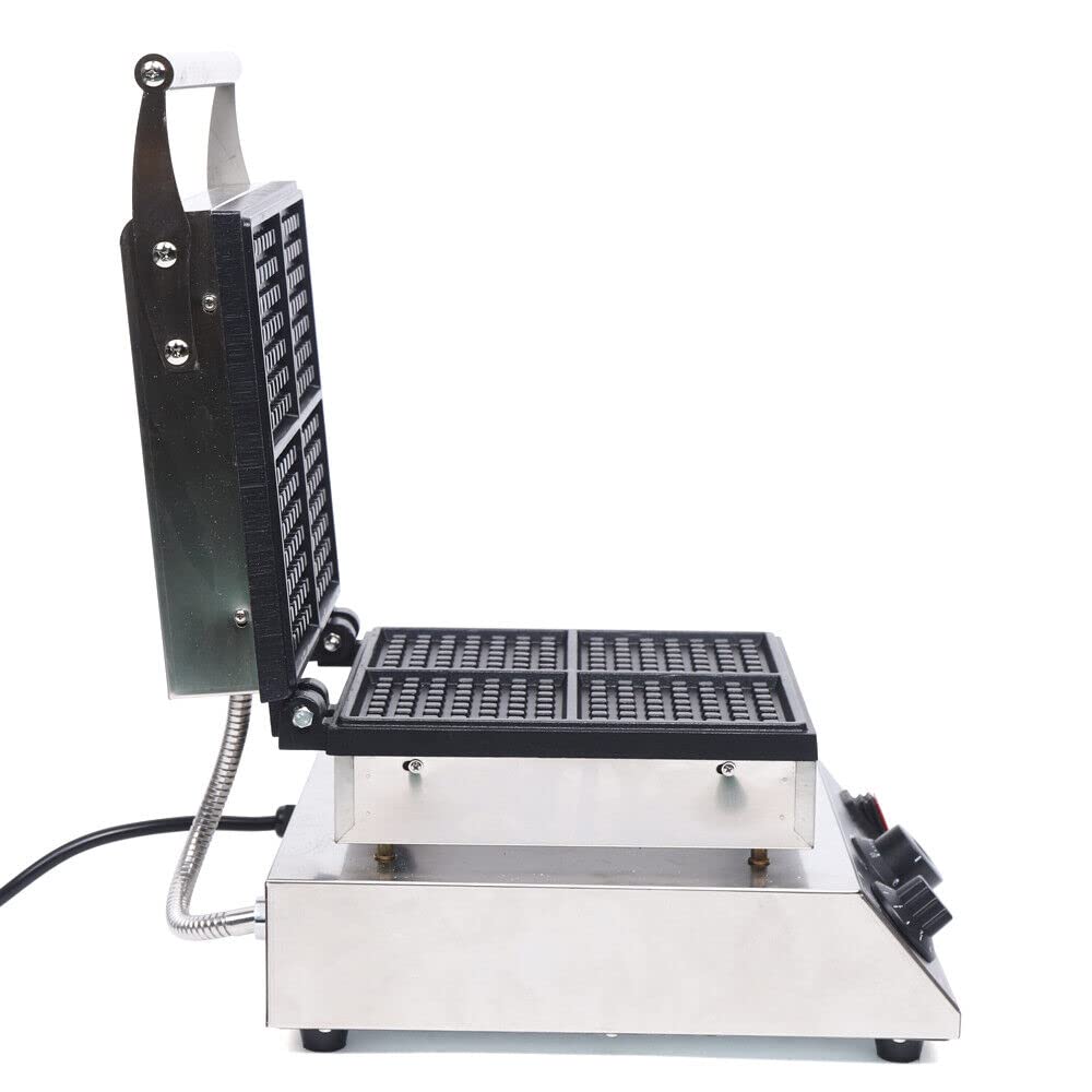 Commercial Belgian Waffle Maker 2000W - 4 Grids Double Heating Square Waffle Iron with Non-Stick Coating - Heavy Duty Electric Waffle Machine for Restaurants, Bakeries, Cafes & Home Use - Perfect for Breakfast, Brunch, Desserts & Catering Events