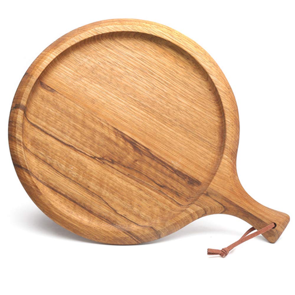Premium Nordic Style Solid Wood Bread Board - Round Wooden Cutting Board for Pizza, Bread & Kitchen Use - Durable & Stylish for Restaurants, Bakeries & Home Cooking