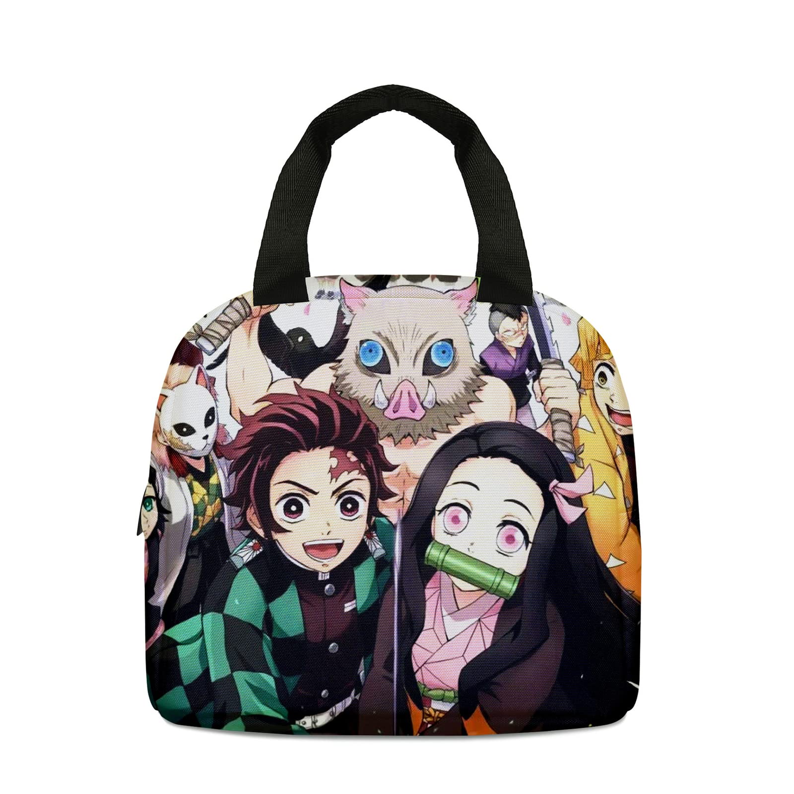 Demon Slayer Kimetsu no Yaiba Anime Cosplay Insulated Lunch Bag - Reusable Thermal Tote for School, Work, Travel | Keeps Food Hot/Cold | Perfect for Picnics, Commuting & Outdoor Activities