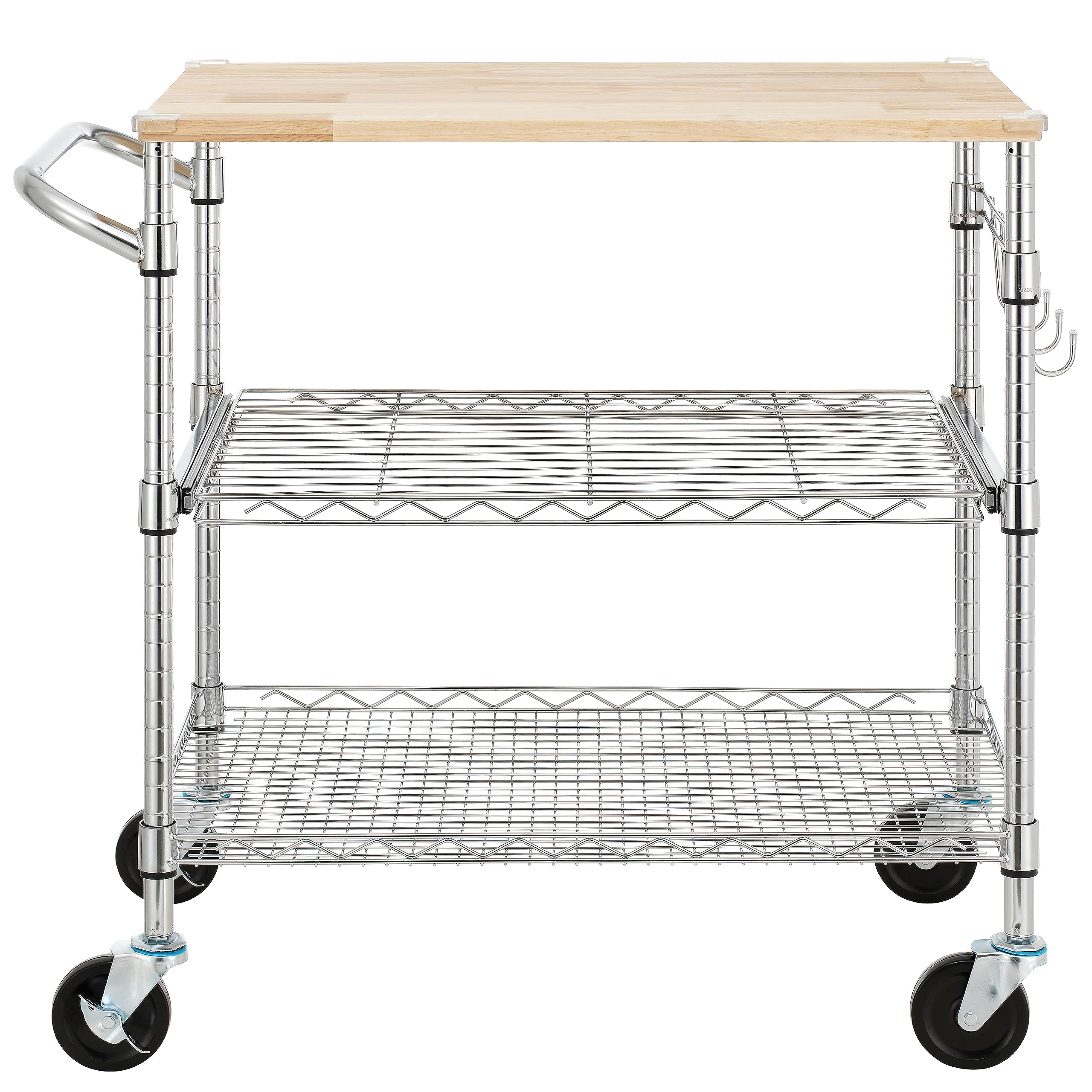 Finnhomy 3-Tier Rolling Kitchen Cart with 18