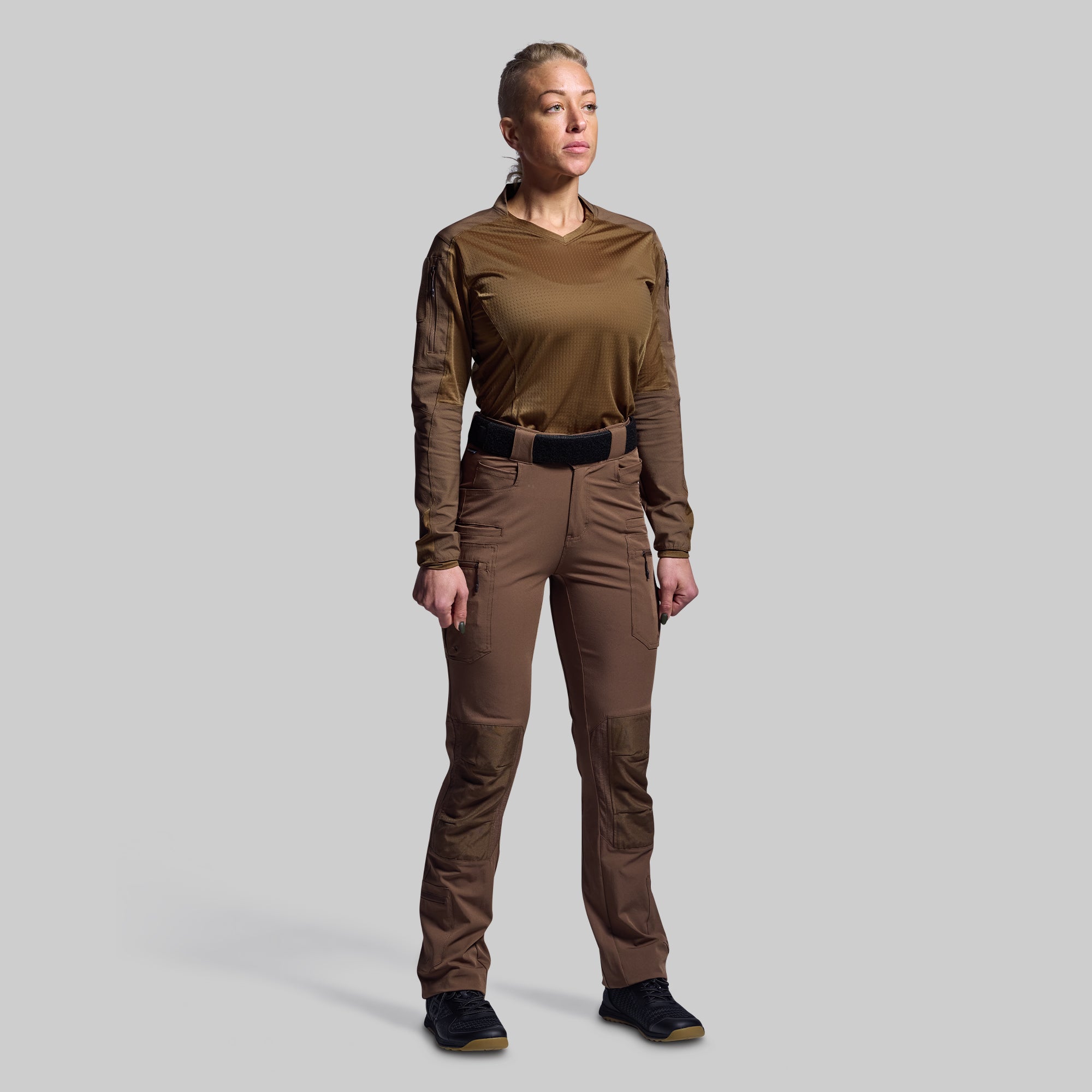 Women's Long Sleeve Op Top Pro - Coyote Brown | Moisture-Wicking Performance Shirt for Hiking, Camping & Outdoor Activities
