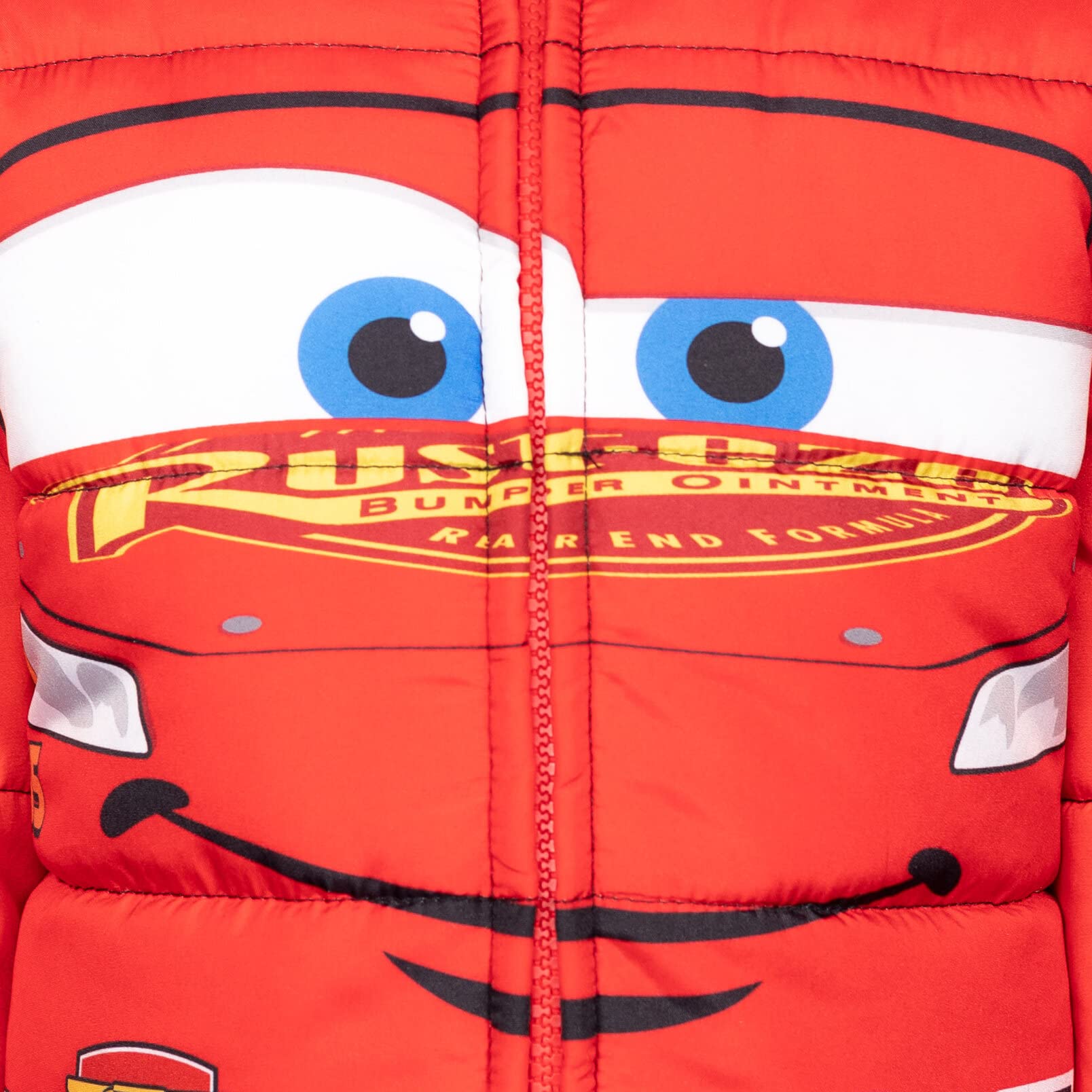Disney Pixar Cars Mickey Mouse Lightning McQueen Puffer Jacket for Toddlers & Kids - Warm Winter Coat for Boys & Girls, Perfect for Outdoor Play & Disney Theme Park Visits