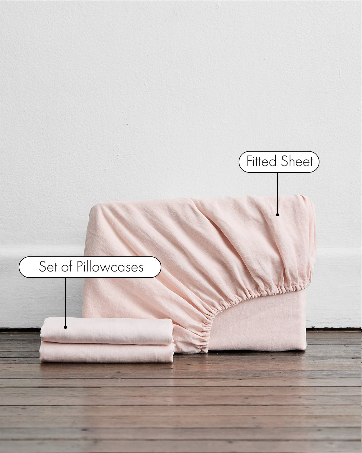 100% French Flax Linen Fitted Sheet Set - Premium Rosewater Color Bedding for Luxurious Comfort | Perfect for Master Bedrooms, Guest Rooms & Vacation Homes