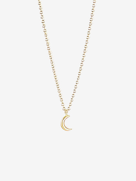 Wanderlust Life Gold Chain Pendant Necklace - Petite Luna Moon Charm Jewelry for Women | Perfect for Everyday Wear, Date Nights & Special Occasions
