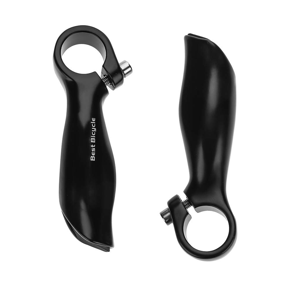 Black Ergonomic Bike Bar Ends - Lightweight Handlebar Extensions for Mountain & Road Bicycles | Improve Grip & Comfort for Long Rides & Off-Road Cycling