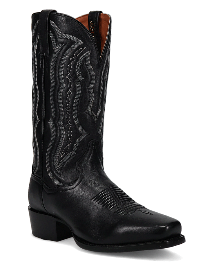 Dan Post DP3356 Men's Square Toe Western Boots - Black Leather Cowboy Boots for Riding, Country Dancing & Western Fashion