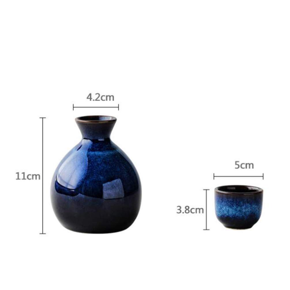 Premium Japanese Ceramic Sake Set - 6 Sake Cups & Decanter - Traditional Sake Serving Set for Home, Restaurants & Gifts - Perfect for Sake Lovers, Japanese Cuisine & Dinner Parties