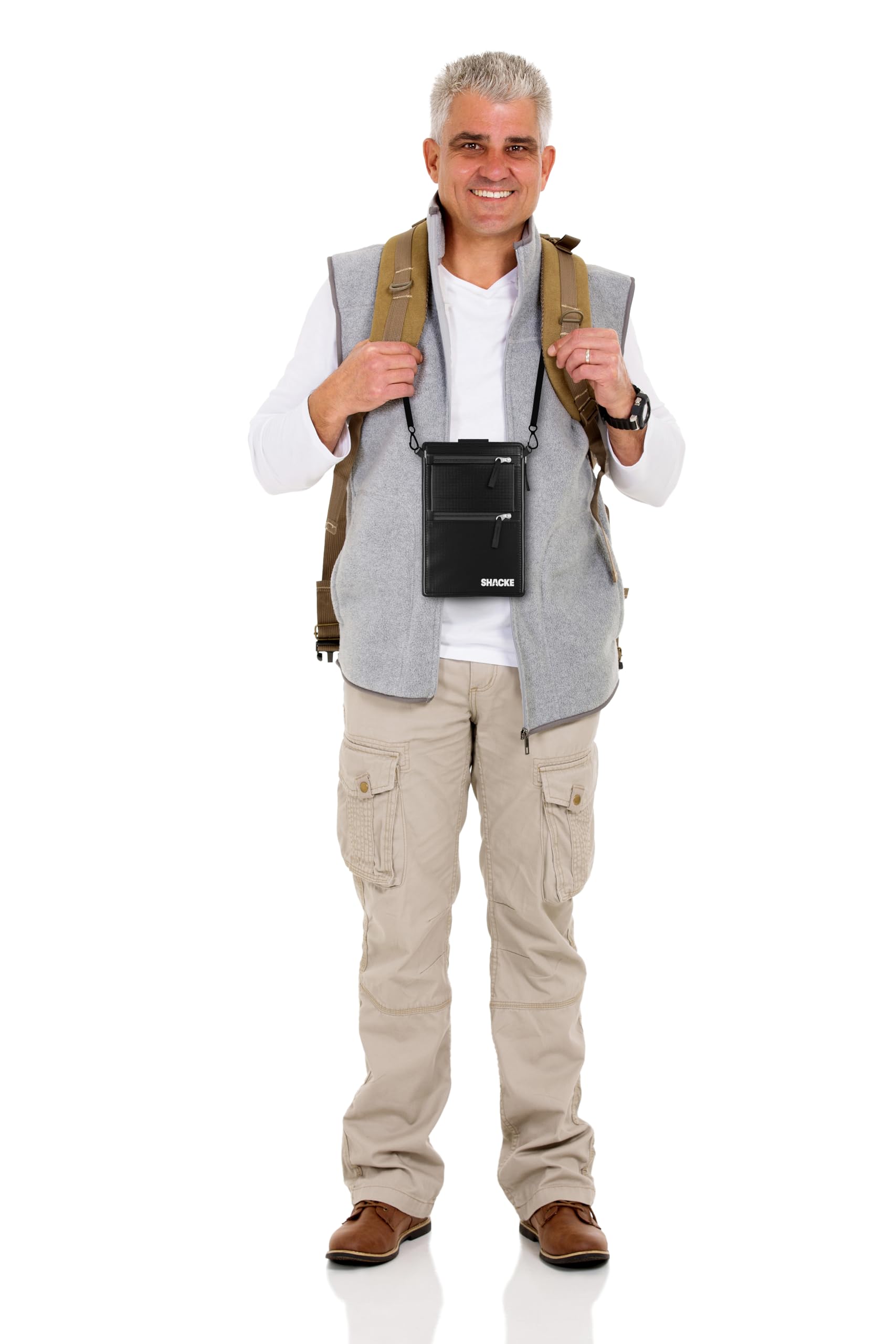 Shacke RFID Blocking Travel Belt Wallet - Secure & Slim Hidden Money Pouch for Travel, Hiking & Daily Use