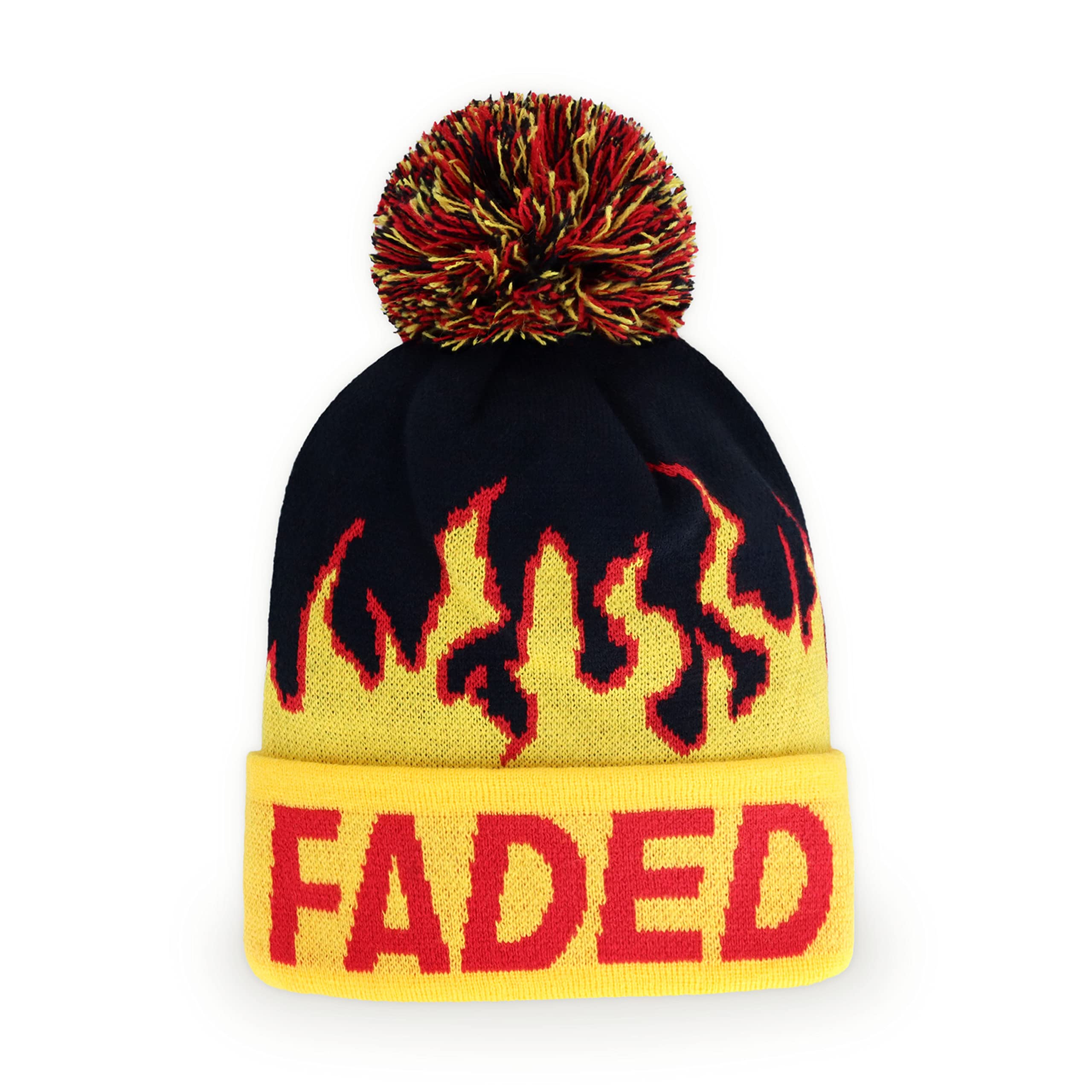 Skully Pom Pom Knit Hats - Winter Warm Beanie for Men & Women | Colorful Outdoor Fun Design | Perfect for Skiing, Snowboarding & Casual Winter Fashion