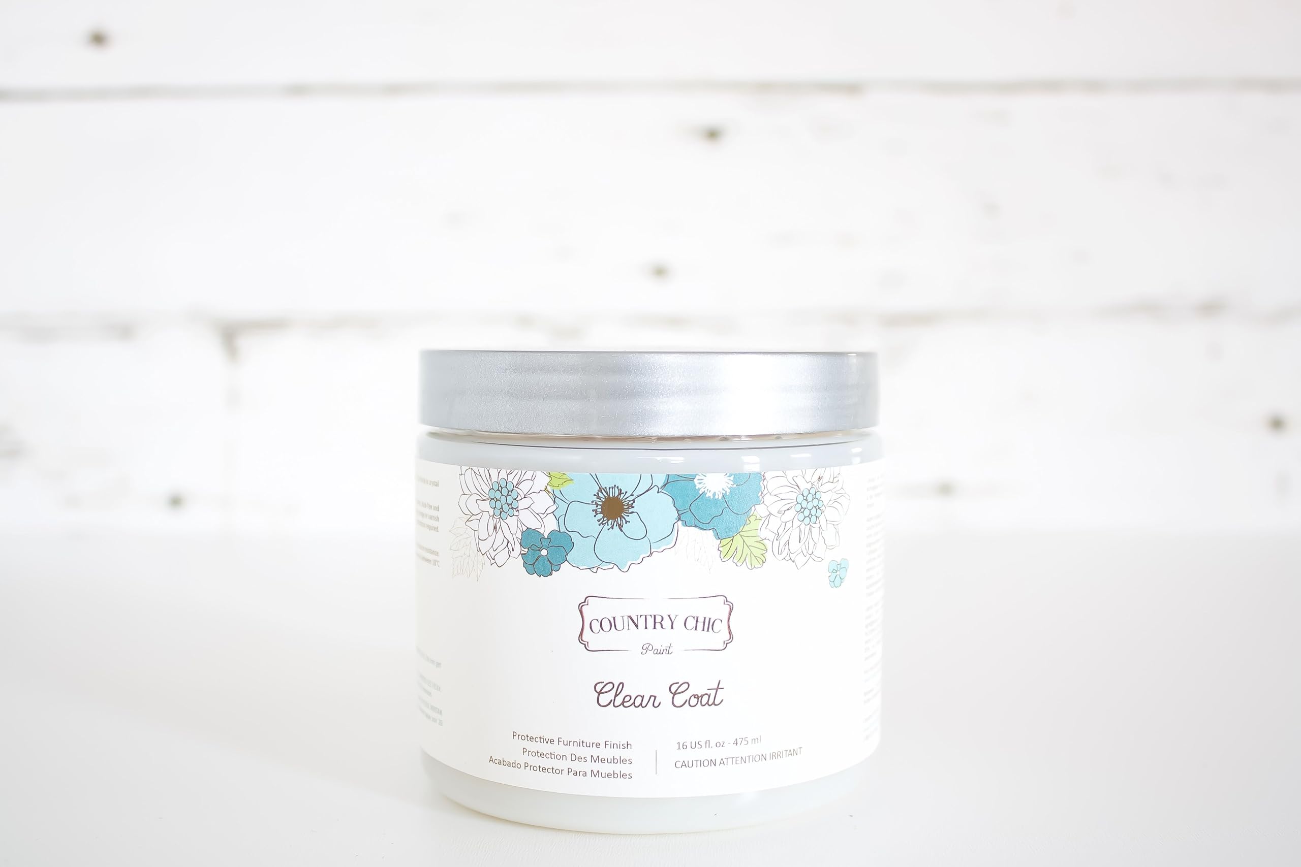 Eco-Friendly Clear Satin Sheen Top Coat (16oz) - Non-Yellowing Waterproof Finish for Chalk Style Wood Furniture Paint - Easy Application - Perfect for DIY Furniture Restoration & Home Decor Projects
