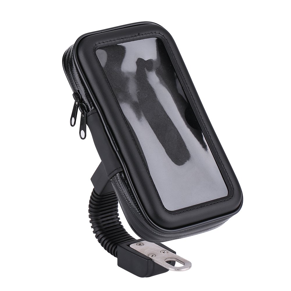 360° Rotating Motorcycle Phone Mount - Universal Bike Phone Holder for GPS Navigation & Hands-Free Calls - Durable Black Phone Case Bag (XL) - Perfect for Adventure Rides & Daily Commutes