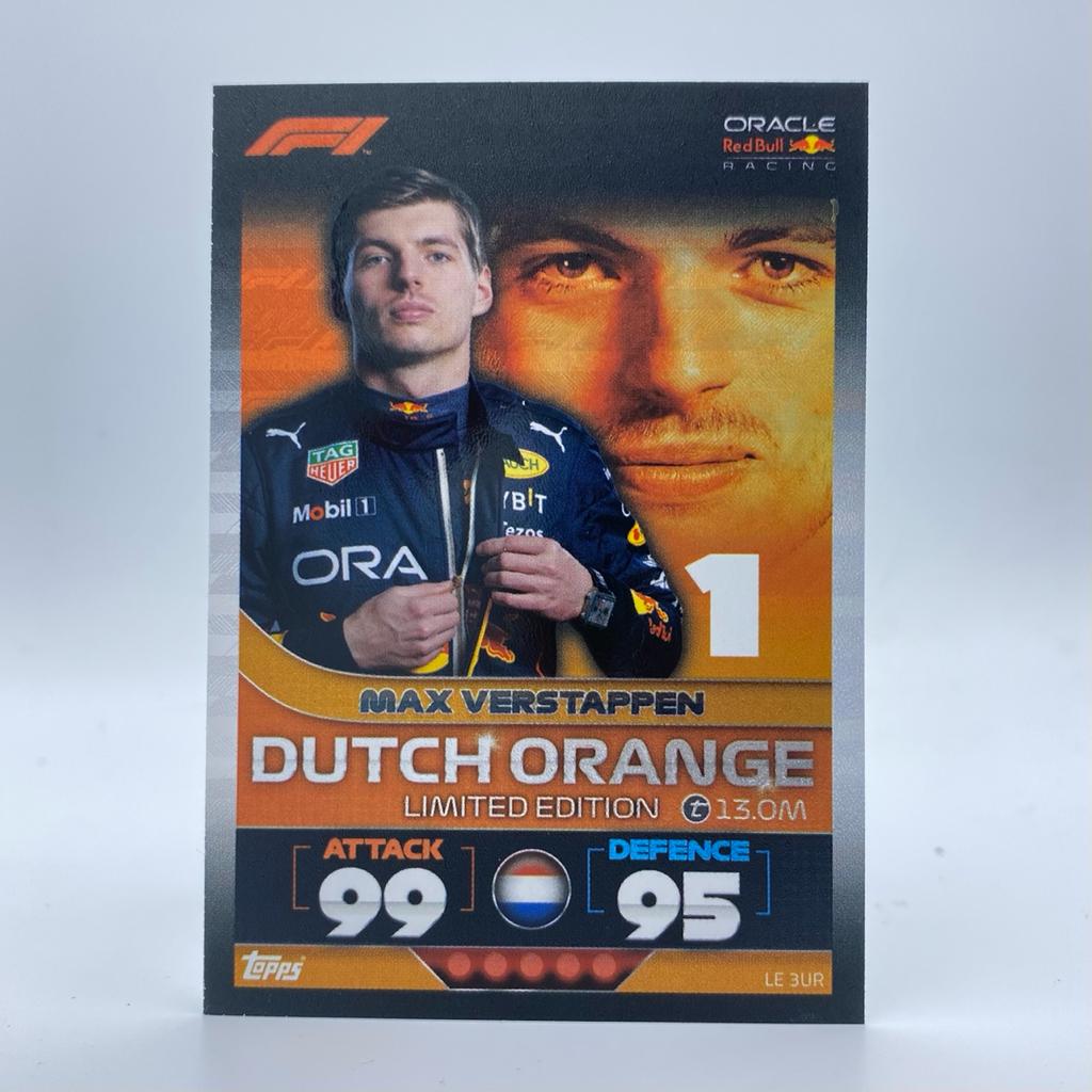 Max Verstappen Dutch Orange #LE3UR Turbo Attax 2022 F1 Trading Card - Limited Edition Collectible for Formula 1 Fans, Sports Memorabilia Enthusiasts & Card Traders - Perfect for Display, Gifts, and Investment