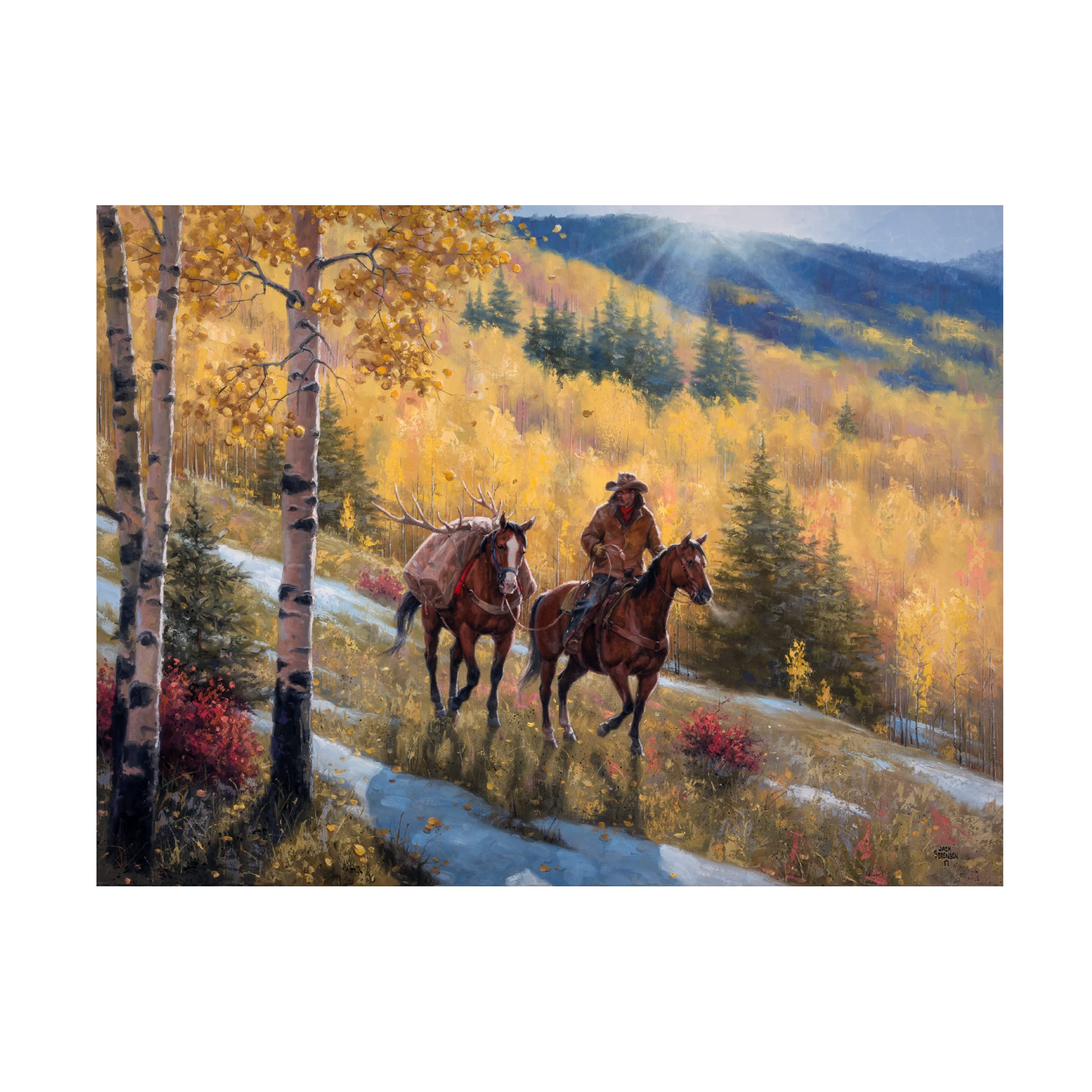 Jack Sorenson 'Glow Of Indian Summer' Canvas Wall Art Print - Modern Landscape Painting for Living Room, Bedroom & Office Decor
