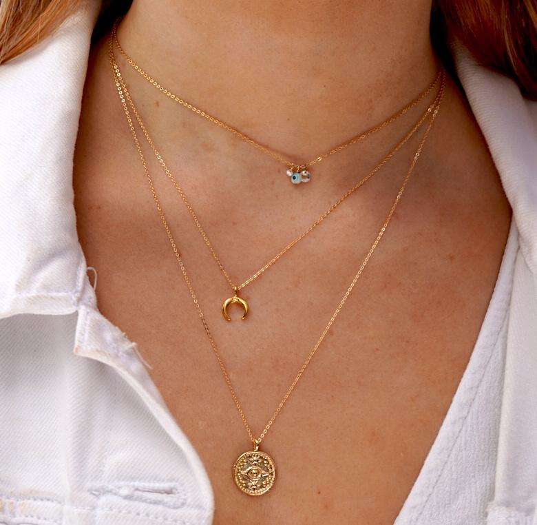 Shell Eye Charm Necklace - Elegant Bohemian Jewelry for Women | Perfect for Beach Vacations, Festivals & Layering