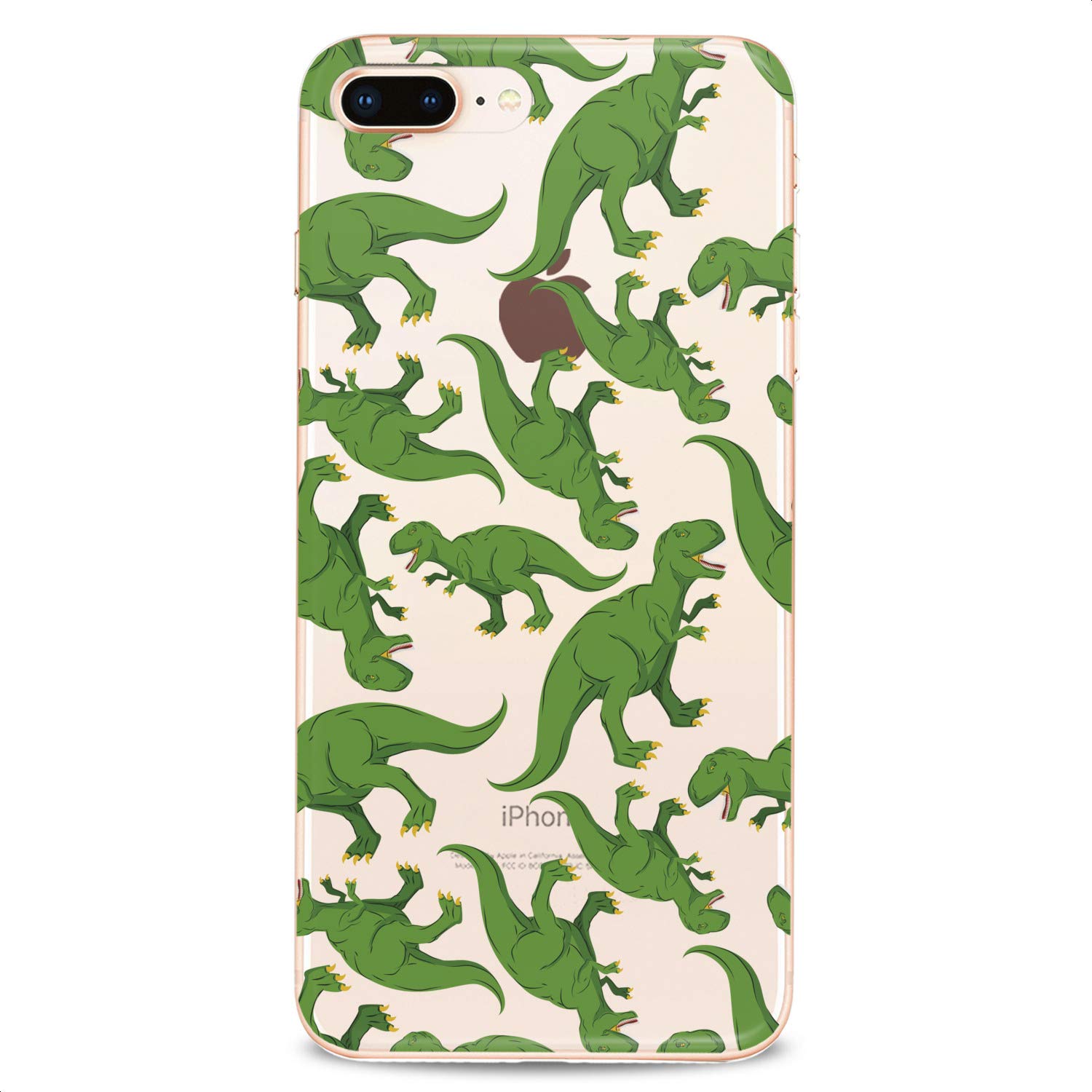 Premium TPU Phone Case for iPhone 16/15/14/13/12/11 Pro Max/Plus/Mini/XS/XR/X/8+/7/6/5/SE - Clear Dinosaur Cartoon Design, Flexible Silicone Slim Protective Cover | Perfect for Teens, Kids & Jurassic Park Fans - School, Office & Everyday Use