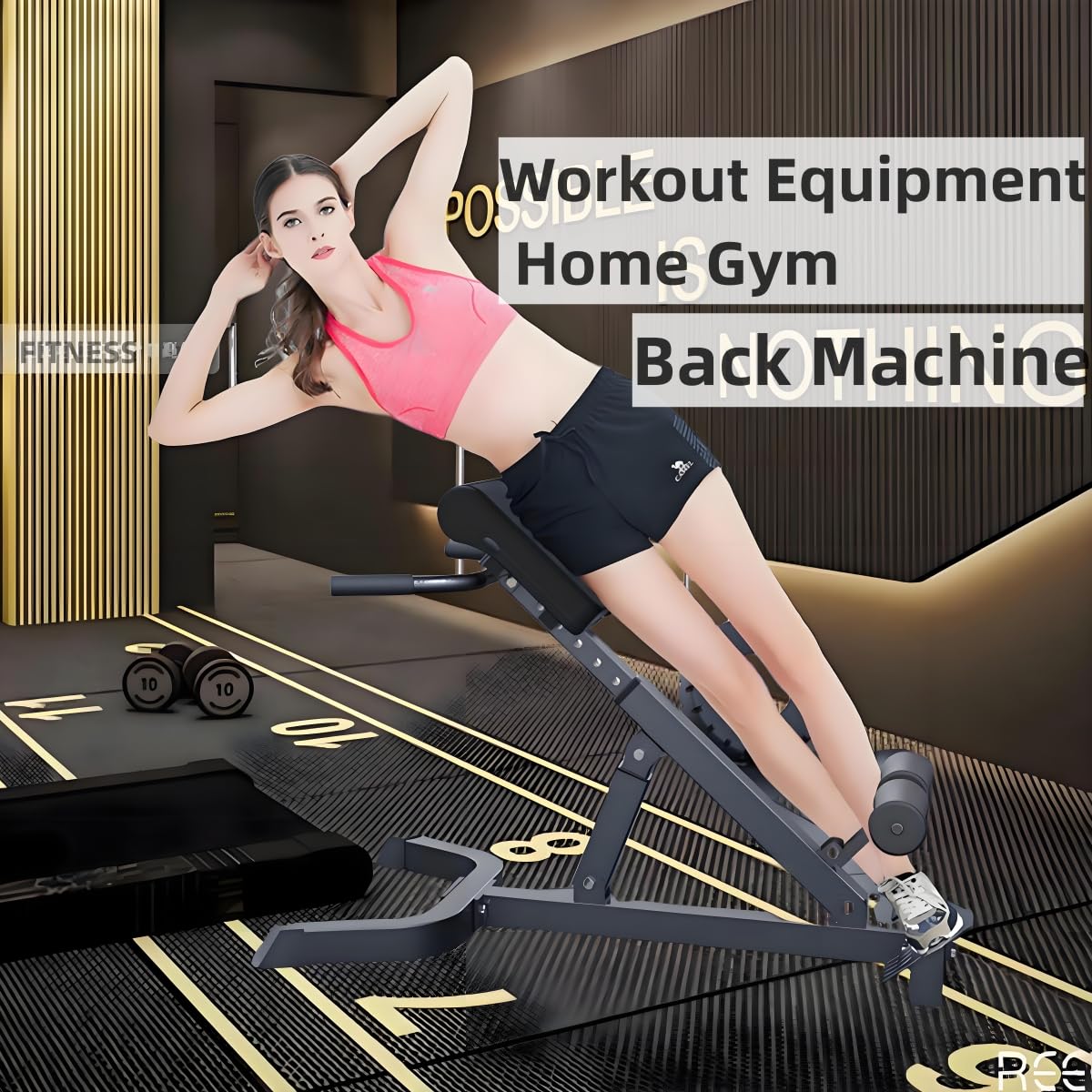 ComMax Foldable Roman Chair - Adjustable Back Extension Bench for Home Gym, Glute & Core Workout - Perfect for Strength Training & Fitness Exercises