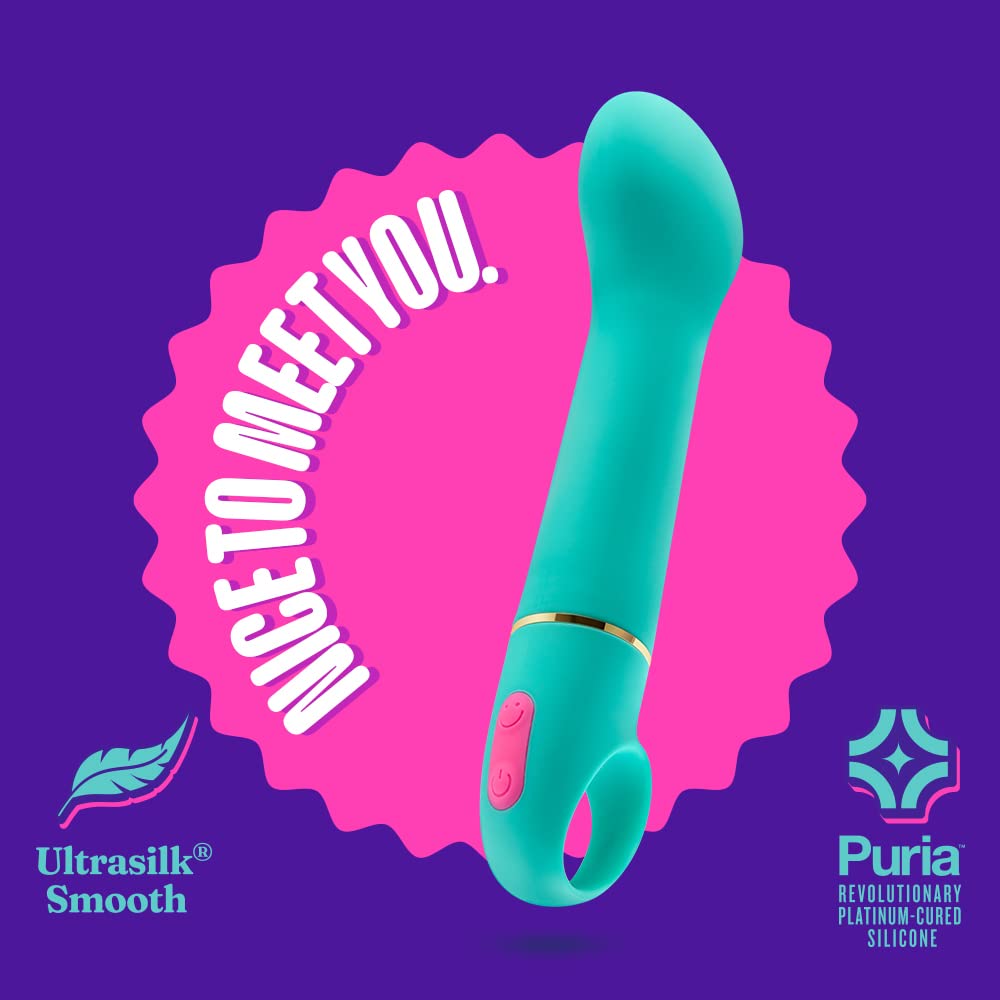 Blush Novelties Aria Flirty AF Silicone Vibrator – Powerful Rumbly G-Spot Stimulator with 10 Vibration Modes, IPX7 Waterproof & Finger Loop Handle – Premium Sex Toy for Women & Couples – Perfect for Solo Play, Couples Intimacy & Sensual Exploration