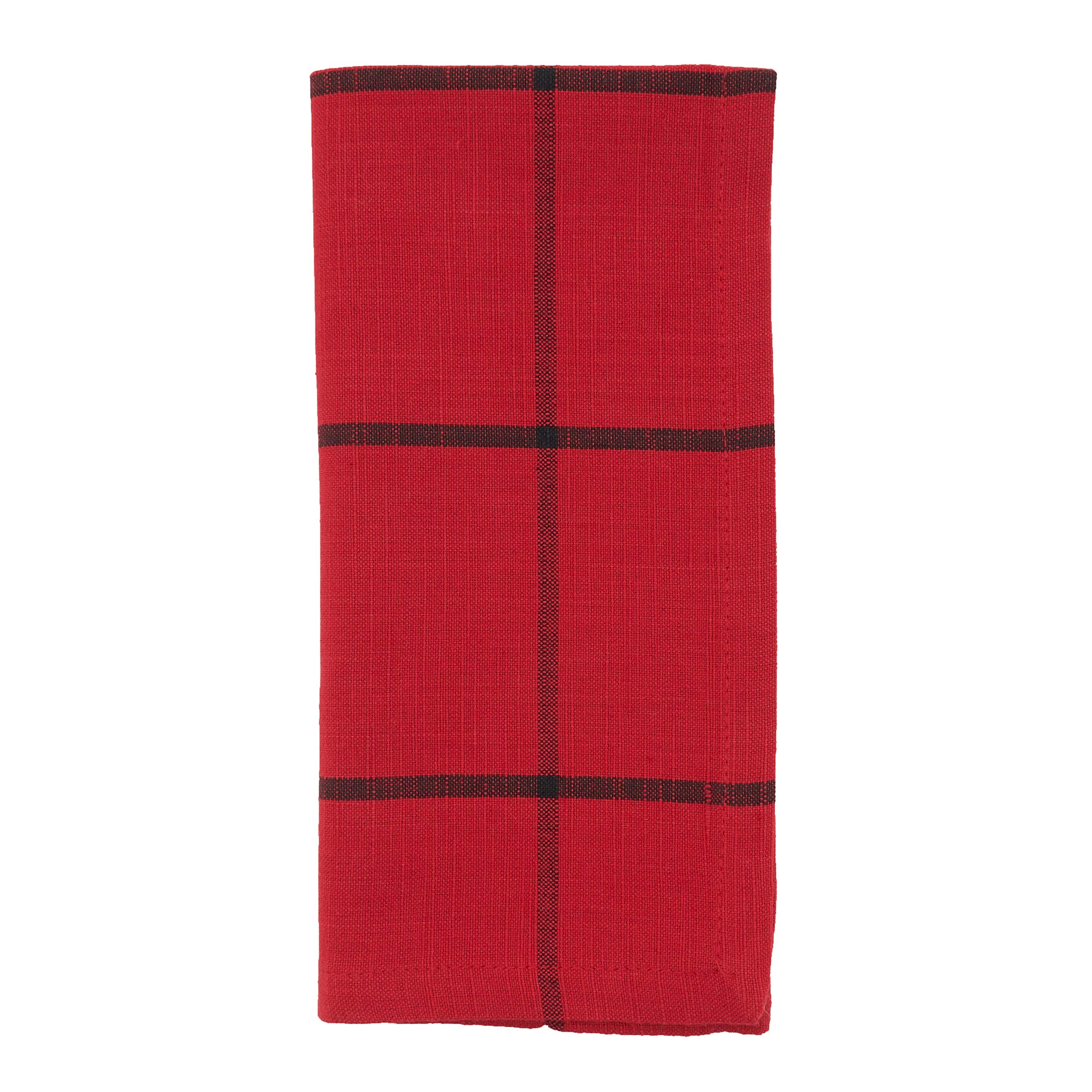 Premium Windowpane Plaid Table Napkins - Set of 4 Cotton Dinner Napkins for Holiday Dining, Christmas Table Setting & Everyday Use