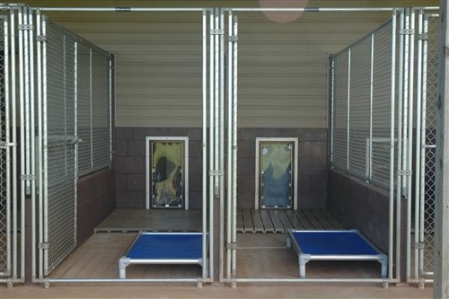 Custom 4-Sided Outdoor Dog Kennel Door - Durable Weatherproof Pet Door for Backyard, Patio & Garage Use