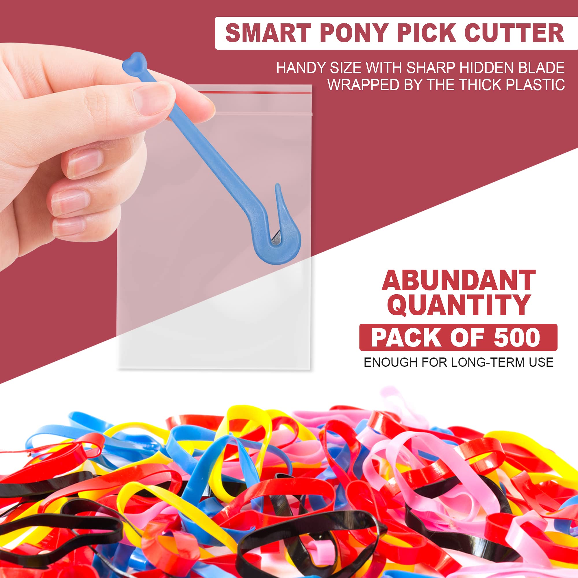 500pcs Black Elastic Hair Bands with Storage Box & Hook - Mini Hair Ties for Braids, Ponytails & Hairstyling - Strong Plastic Rubber Bands for Women, Girls & Kids - Perfect for Daily Use, Travel & Salon Styling