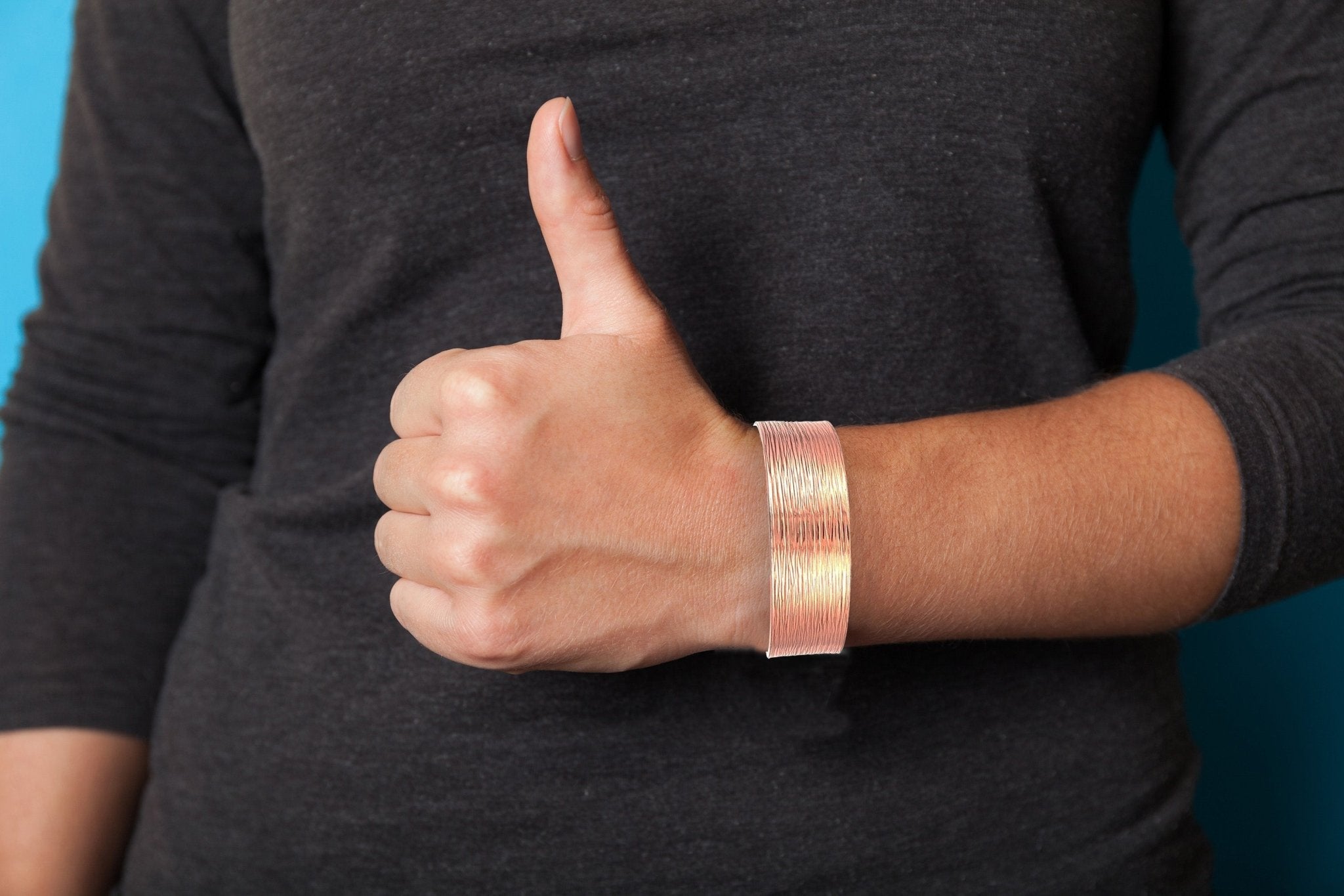 Men's Copper Bark Cuff Bracelet - 3/4 Inch Wide Handmade Bangle for Casual Wear, Gifts & Special Occasions