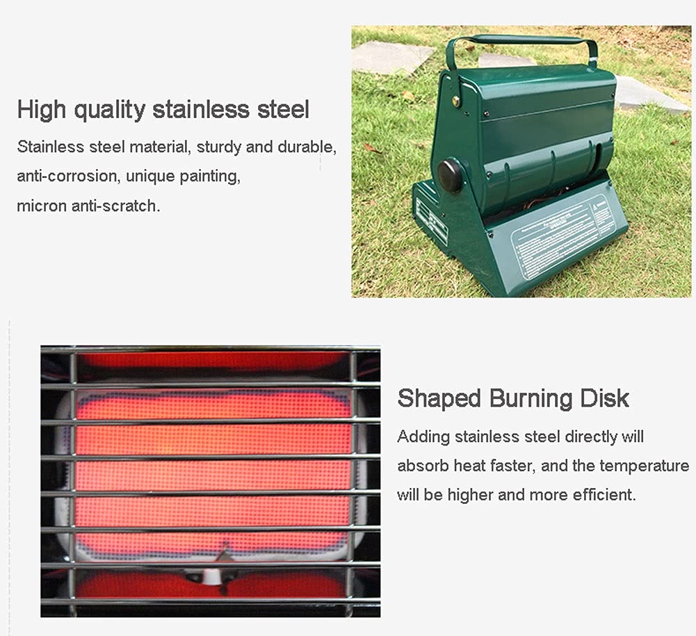 Portable 2-in-1 Butane Gas Heater & Stove - 1.3kW Compact Outdoor Heater for Camping, Tents, Caravans, Fishing - Stainless Steel Space Heater with Water Boiling Function | Perfect for Winter Adventures, Emergency Heating & Outdoor Cooking