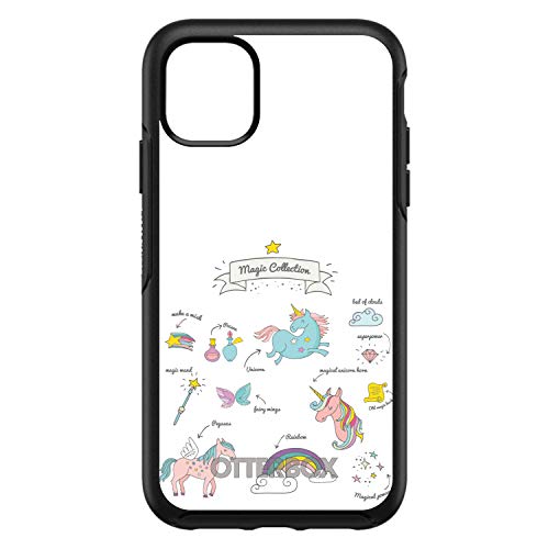 Magic Collection White - Unicorn, Rainbow On Black Case