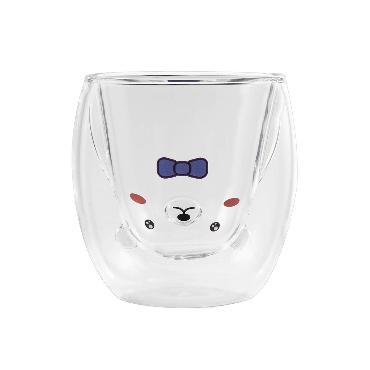 Hemoton Double Wall Insulated Glass Coffee Mug Set of 2 - Cute Cartoon Design for Hot & Cold Drinks - Perfect for Tea, Milk, Coffee at Home, Office or Gifts