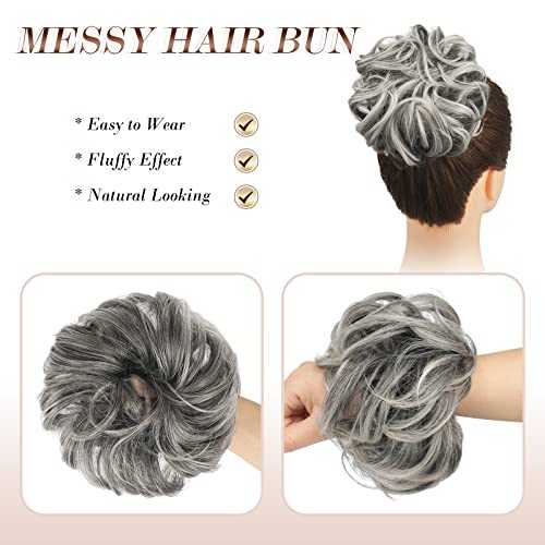 Large Curly Hair Bun Scrunchie Extension - Perfect for Ponytails, Updos & Everyday Hairstyles