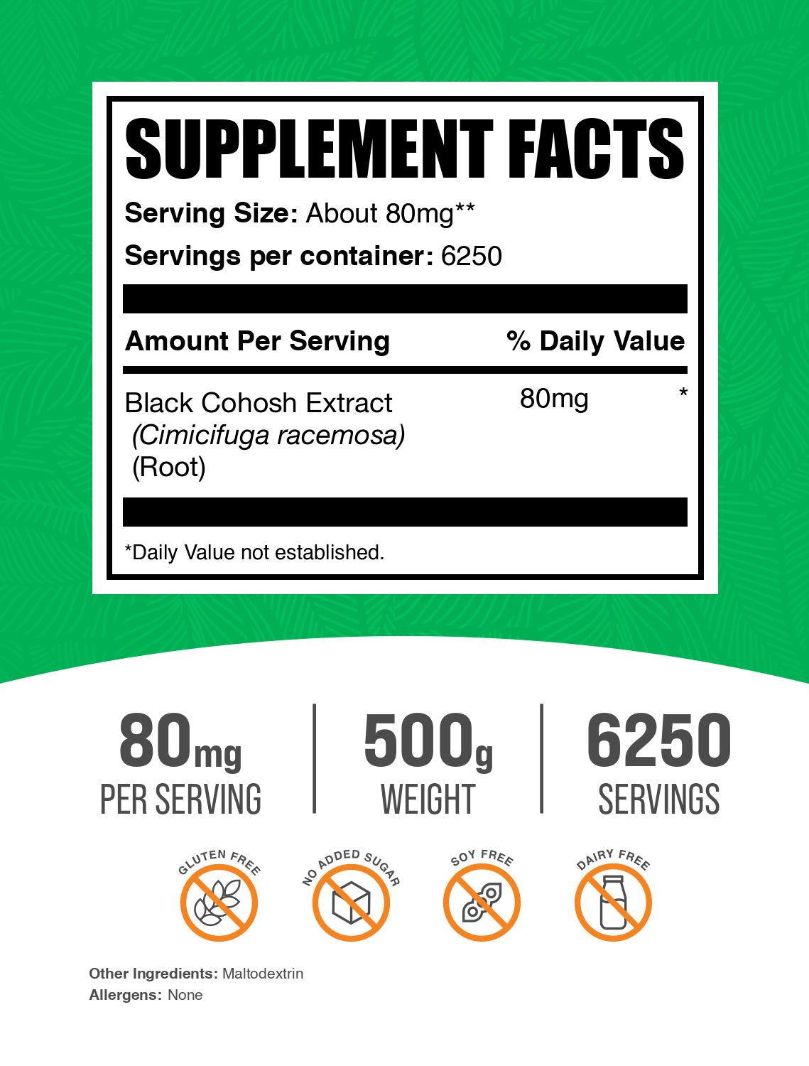 Organic Black Cohosh Root Extract Powder for Women's Health - Supports Menopause Relief, Hormone Balance & Sleep Aid - Natural Herbal Supplement for Hot Flashes & Night Sweats - Perfect for Tea, Capsules & Tinctures
