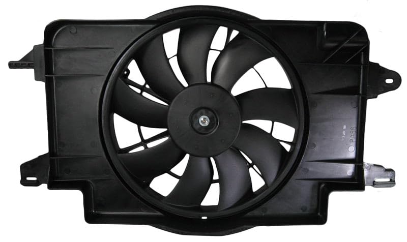 TRQ Radiator Cooling Fan Assembly Replacement for 1994-2002 Saturn SC1 SC2 SL1 SL2 & 1994-1999 SW1 1994-2001 SW2 - Compatible with GM3110129 GM3115121 - Perfect for Engine Overheating Prevention & Summer Driving